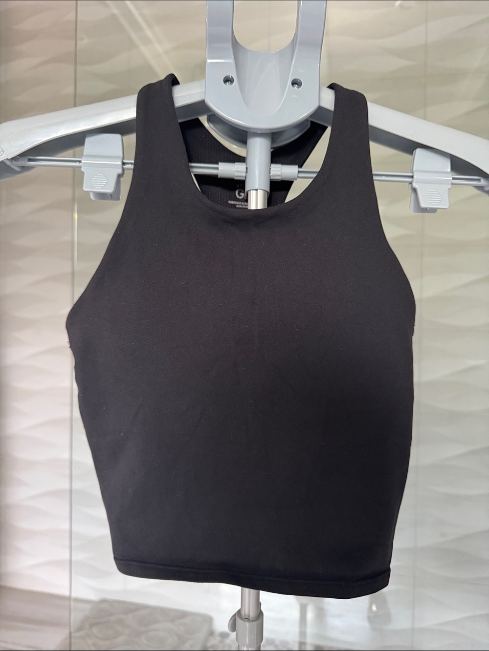 Athleta Girls black Racerback Tank Top built in bra Large 12